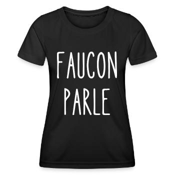 faucon parle - T-shirt sport Femme - noir - Devant - AI Model Female 172 light (172cm)