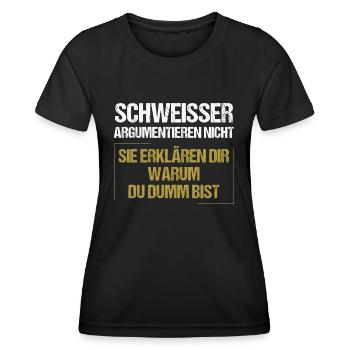 Les soudeurs ne discutent pas - T-shirt sport Femme - noir - Devant - AI Model Female 172 light (172cm)