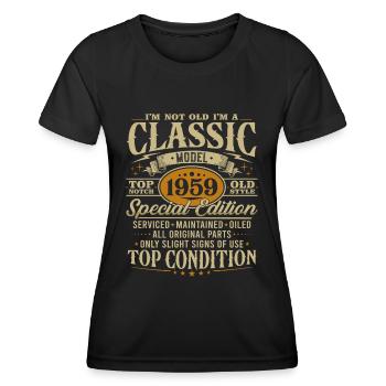 Vintage 1959 Classic Birthday Gift - Women's Functional T-Shirt - black - Front - AI Model Female 172 light (172cm)