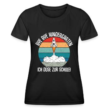 Bye Bye Kindergarten I'm Jetting To School - Women's Functional T-Shirt - black - Front - AI Model Female 172 light (172cm)