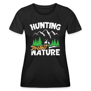 hunting protect nature - Women's Functional T-Shirt - black - Front - AI Model Female 172 light (172cm)