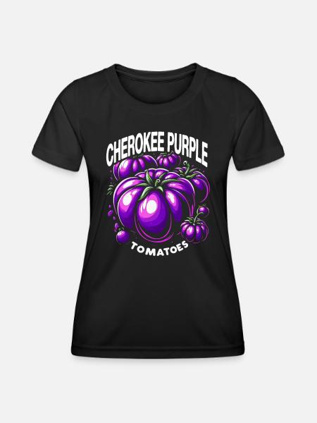 Cherokee Purple Tomaten - Frauen Funktions-T-Shirt - Schwarz