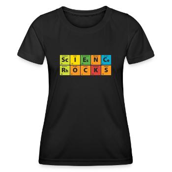 Naturwissenschaft Experimente - Science Rocks - Frauen Funktions-T-Shirt - Schwarz - Vorne - AI Model Female 172 light (172cm)