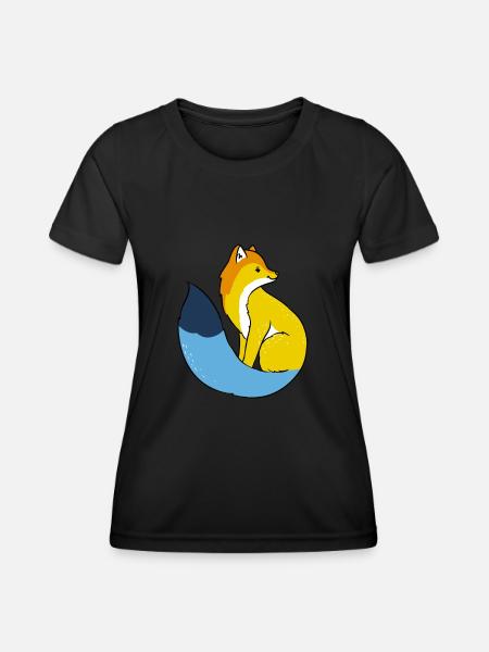 Aroace Fuchs Aroace Pride - Frauen Funktions-T-Shirt - Schwarz