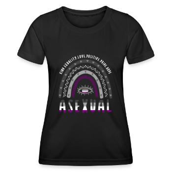 Boho Rainbow Asexuel - T-shirt sport Femme - noir - Devant - AI Model Female 172 light (172cm)