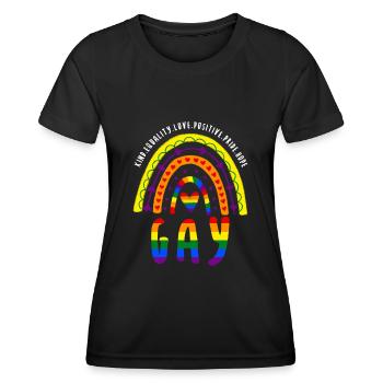 Saying LGBT Gay Pride Boho Rainbow - Women's Functional T-Shirt - black - Front - AI Model Female 172 light (172cm)