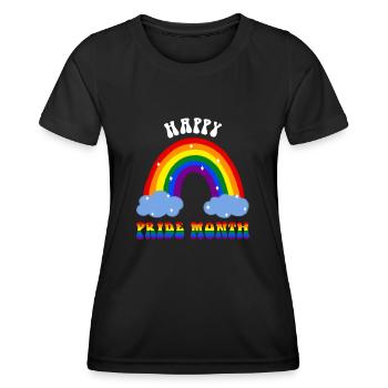 Happy Pride Month LGBT Gay Pride Arc-en-ciel - T-shirt sport Femme - noir - Devant - AI Model Female 172 light (172cm)