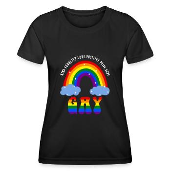 Gay LGBT Gay Pride Rainbow - Women's Functional T-Shirt - black - Front - AI Model Female 172 light (172cm)