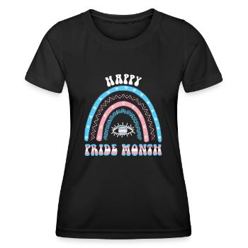 Boho Rainbow Happy Pride Mois Transgenre - T-shirt sport Femme - noir - Devant - AI Model Female 172 light (172cm)