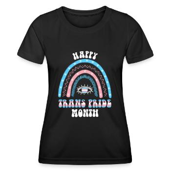 Rainbow Happy Trans Pride Mois Transgenre - T-shirt sport Femme - noir - Devant - AI Model Female 172 light (172cm)