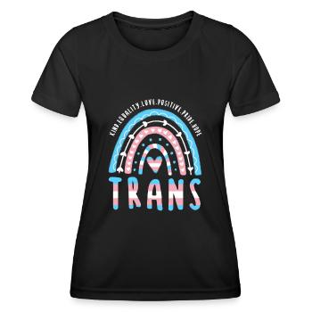 Trans Saying Trans Pride Transgender Rainbow - Women's Functional T-Shirt - black - Front - AI Model Female 172 light (172cm)