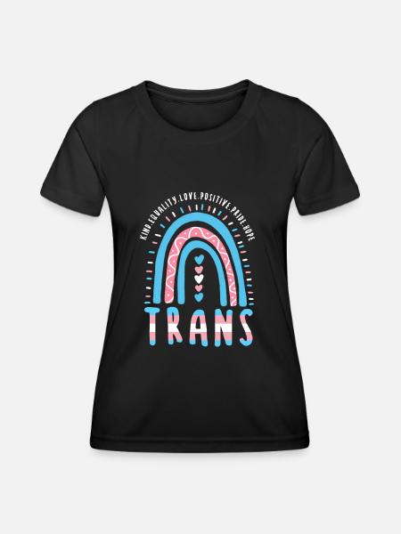 Transgender Spruch Trans Boho Regenbogen - Frauen Funktions-T-Shirt - Schwarz