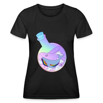 Rainbow whale in potion LGBT Pride Month - Women's Functional T-Shirt - black - Front - AI Model Female 172 light (172cm)