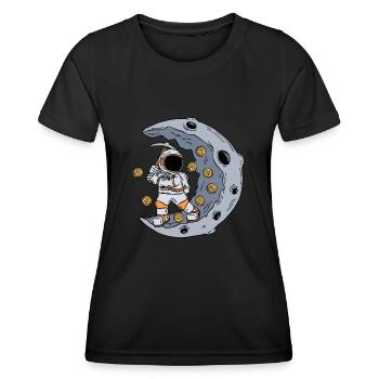 Un astronaute exploite le marché boursier BTC - T-shirt sport Femme - noir - Devant - AI Model Female 172 light (172cm)
