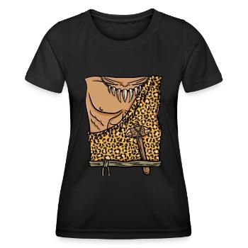 Costume d’homme des cavernes Halloween - T-shirt sport Femme - noir - Devant - AI Model Female 172 light (172cm)