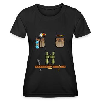 Safari Zoo Keeper Costume Halloween - T-shirt sport Femme - noir - Devant - AI Model Female 172 light (172cm)