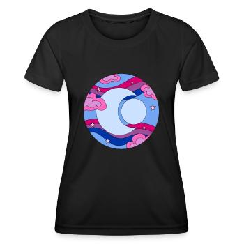 Fierté bisexuelle De la Lune de l’espace bisexuelle - T-shirt sport Femme - noir - Devant - AI Model Female 172 light (172cm)
