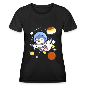 Pinguin Astronaut Gay Bear Pride - Frauen Funktions-T-Shirt - Schwarz - Vorne - AI Model Female 172 light (172cm)