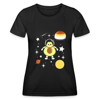 Avocado Astronaut Gay Bear Pride - Frauen Funktions-T-Shirt - Schwarz - Vorne - AI Model Female 172 light (172cm)