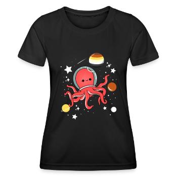 Oktopus Astronaut Gay Bear Pride - Frauen Funktions-T-Shirt - Schwarz - Vorne - AI Model Female 172 light (172cm)