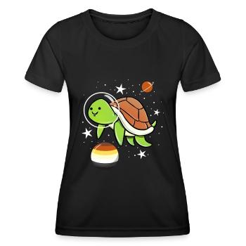 Schildkröten Astronaut Gay Bear Pride - Frauen Funktions-T-Shirt - Schwarz - Vorne - AI Model Female 172 light (172cm)