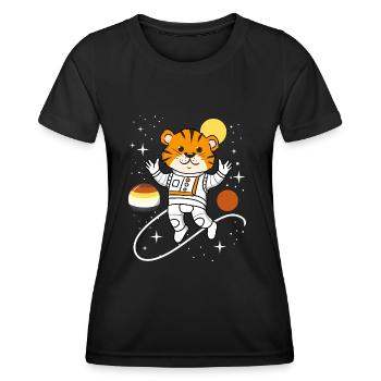 Tiger Astronaut Gay Bear Pride - Frauen Funktions-T-Shirt - Schwarz - Vorne - AI Model Female 172 light (172cm)
