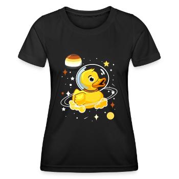 Enten Astronaut Gay Bear Pride - Frauen Funktions-T-Shirt - Schwarz - Vorne - AI Model Female 172 light (172cm)