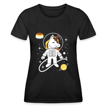 Einhorn Astronaut Gay Bear Pride - Frauen Funktions-T-Shirt - Schwarz - Vorne - AI Model Female 172 light (172cm)