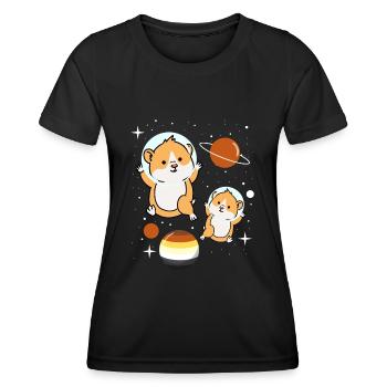 Hamster Astronaut Gay Bear Pride - Frauen Funktions-T-Shirt - Schwarz - Vorne - AI Model Female 172 light (172cm)