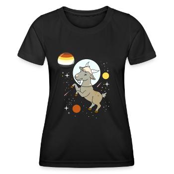 Ziege Astronaut Gay Bear Pride - Frauen Funktions-T-Shirt - Schwarz - Vorne - AI Model Female 172 light (172cm)