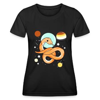 Schlange Astronaut Gay Bear Pride - Frauen Funktions-T-Shirt - Schwarz - Vorne - AI Model Female 172 light (172cm)