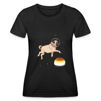 Mops im Weltraum Gay Bear Pride - Frauen Funktions-T-Shirt - Schwarz - Vorne - AI Model Female 172 light (172cm)