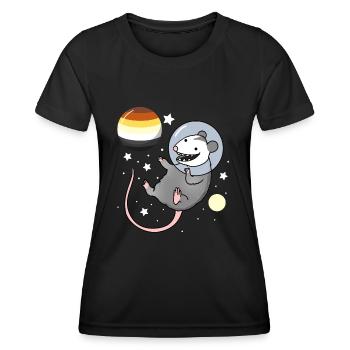 Opossum Astronaut Gay Bear Pride - Frauen Funktions-T-Shirt - Schwarz - Vorne - AI Model Female 172 light (172cm)