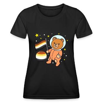 Cute Bear Astronaut Gay Bear Pride - Women's Functional T-Shirt - black - Front - AI Model Female 172 light (172cm)