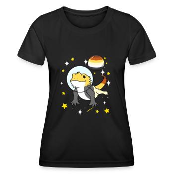 Bartagame im Weltraum Gay Bear - Frauen Funktions-T-Shirt - Schwarz - Vorne - AI Model Female 172 light (172cm)