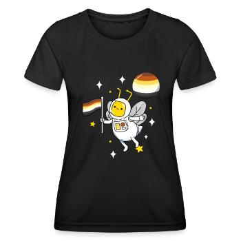 Biene im Weltraum Gay Bear Pride - Frauen Funktions-T-Shirt - Schwarz - Vorne - AI Model Female 172 light (172cm)