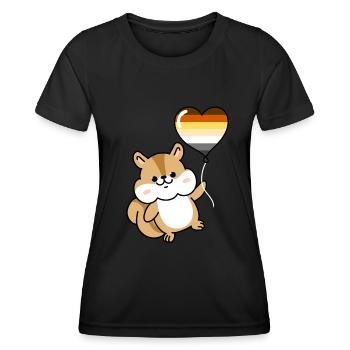 Eichhörnchen Herzballon Gay Bear - Frauen Funktions-T-Shirt - Schwarz - Vorne - AI Model Female 172 light (172cm)