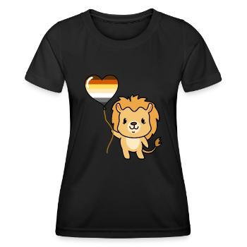 Löwe Ballon Gay Bear Pride - Frauen Funktions-T-Shirt - Schwarz - Vorne - AI Model Female 172 light (172cm)