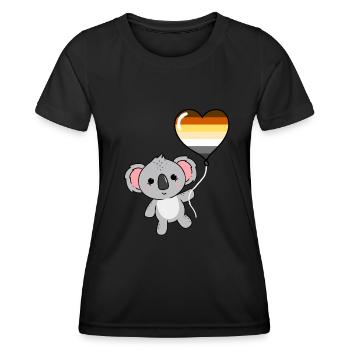 Koala Herzballon Gay Bear - Frauen Funktions-T-Shirt - Schwarz - Vorne - AI Model Female 172 light (172cm)