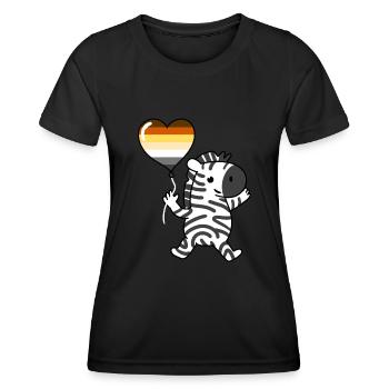 Zebra Herzballon Gay Bear - Frauen Funktions-T-Shirt - Schwarz - Vorne - AI Model Female 172 light (172cm)