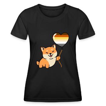 Ballon Shiba Inu Gay Bear Pride - T-shirt sport Femme - noir - Devant - AI Model Female 172 light (172cm)