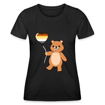 Teddybär Ballon Gay Bear Pride - Frauen Funktions-T-Shirt - Schwarz - Vorne - AI Model Female 172 light (172cm)