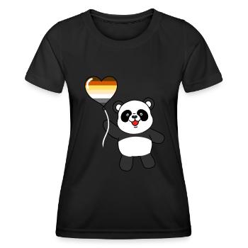 Panda Gay Bear Herzballon - Frauen Funktions-T-Shirt - Schwarz - Vorne - AI Model Female 172 light (172cm)