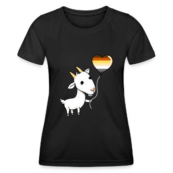 Ziege Herzballon Gay Bear Pride - Frauen Funktions-T-Shirt - Schwarz - Vorne - AI Model Female 172 light (172cm)