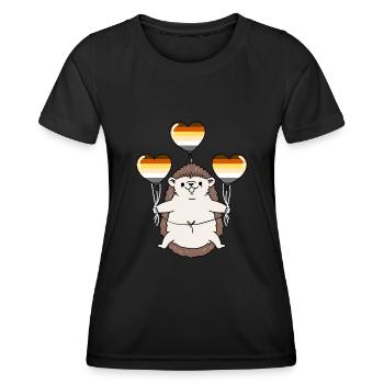 Igel Ballon Gay Bear - Frauen Funktions-T-Shirt - Schwarz - Vorne - AI Model Female 172 light (172cm)