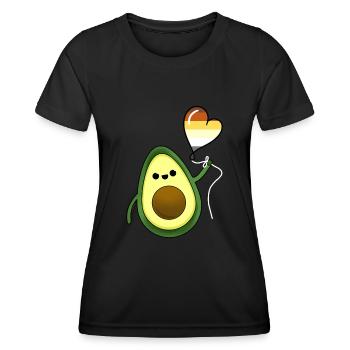 Avocado Herzballon Gay Bear Pride - Frauen Funktions-T-Shirt - Schwarz - Vorne - AI Model Female 172 light (172cm)