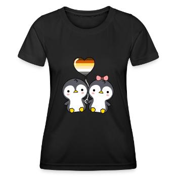 Pinguin-Paar Gay Bear Pride - Frauen Funktions-T-Shirt - Schwarz - Vorne - AI Model Female 172 light (172cm)