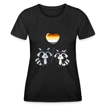 Waschbär-Paar Gay Bear Pride - Frauen Funktions-T-Shirt - Schwarz - Vorne - AI Model Female 172 light (172cm)