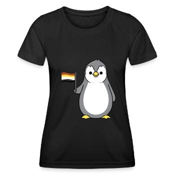 Pinguin Gay Bear Pride - Frauen Funktions-T-Shirt - Schwarz - Vorne - AI Model Female 172 light (172cm)