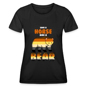 Save A Horse Ride A Bear Gay LGBT - Women's Functional T-Shirt - black - Front - AI Model Female 172 light (172cm)